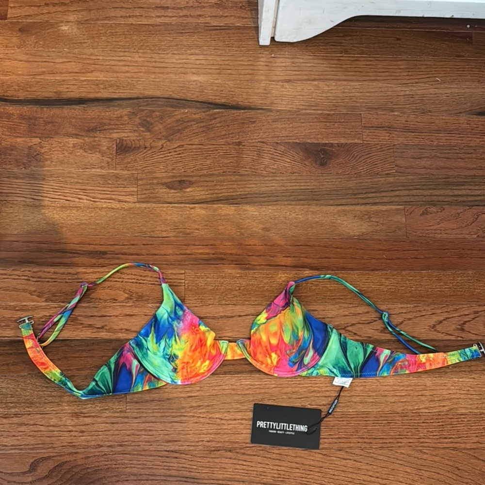 Colorful Tie-Dye Bikini Top